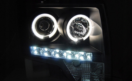 Krúžky svetlometov čierne pre Ford F150 Mk12 08-14