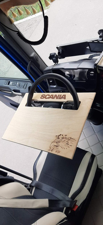 Volantový stolík Scania Renault T Magnum Premium MAN Ford F-max drevený.