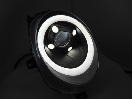TUBE LIGHT Čierne LED DRL svetlomety pre MINI Cooper F55 / F56 / F57 2014-2017