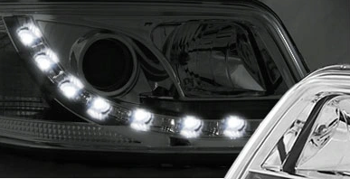 Svetlomety Nové Vw T5 03-09 Chrome Led Drl