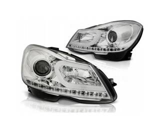 Svetlomety Mercedes W204 11-14 CHROME LED