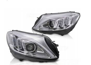 Chrómové LED svetlomety pre Mercedes w205 14-18