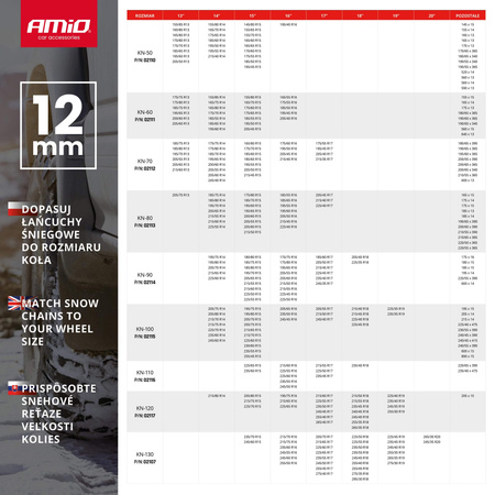 Snehové reťaze 12 mm KN-80