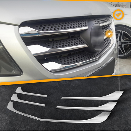 Mercedes Vito W447 Dummy Grill Strips 14+ Chrome