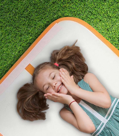 AIRTRACK 3 M ORANŽOVÁ AKROBATICKÁ DRÁHA GYMNASTICKÁ PODLOŽKA NAFUKOVACÍ MATRAC SILNÁ PUMP VAK NA POTREBOVANIE ZÁBAVKA PRE DETI DOSPELÝCH