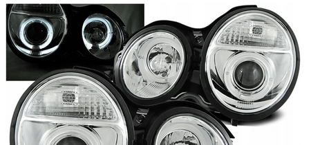 Svetlomety mercedes w210 95-99 trieda E krúžok chróm