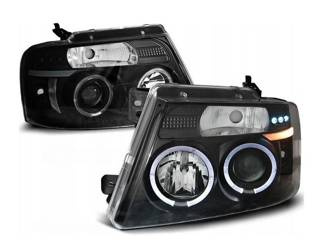 Svetlomety Ford F150 mk 11 04-08 angel eyes čierne
