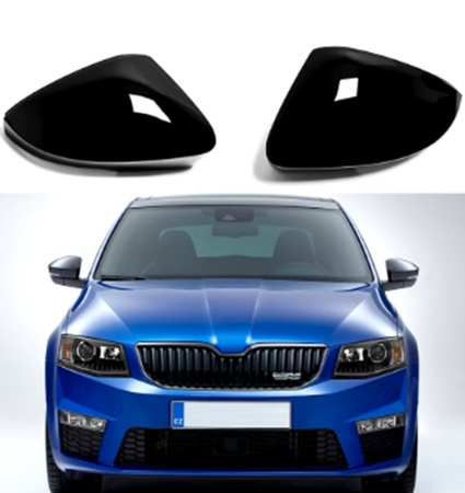 Kryty bočných zrkadiel pre Škoda Octavia Mk3 VW T-ROC lesklá čierna