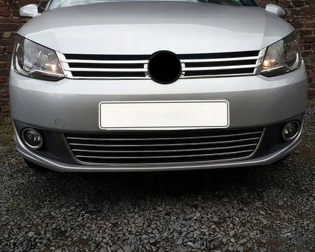 Lišty prednej masky VW VOLKSWAGEN CADDY 2010-2015 | OCEL | CHROME