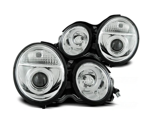 Svetlomety mercedes w210 95-99 trieda E krúžok chróm