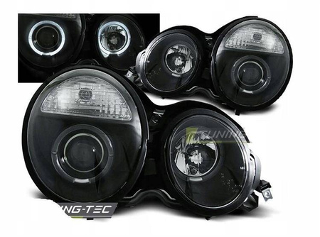 Svetlomety Mercedes W210 95-99 trieda E ringi čierne