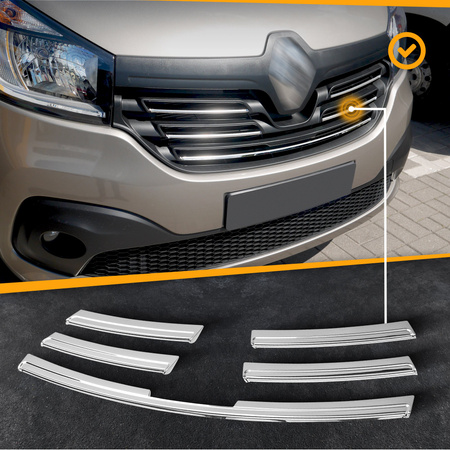 Lišty prednej masky Grill Renault Trafic 2014+