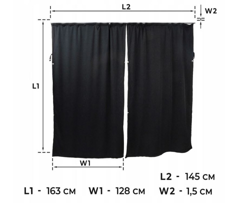 Predné zatemňovacie závesy kabíny pre VW TRANSPORTER VI T6.1 2019-2023