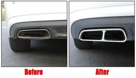 Kryty koncoviek výfuku Audi A6 C7 2012-2018 chróm