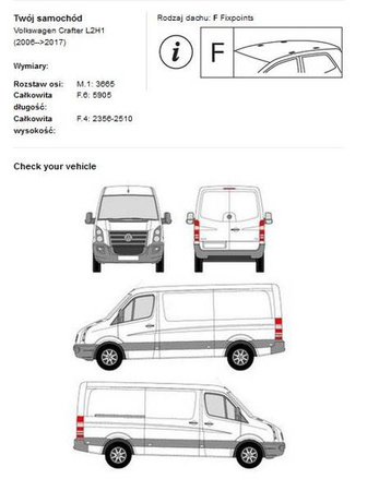 Strešná platforma pre batožinu Volkswagen Crafter L2H1