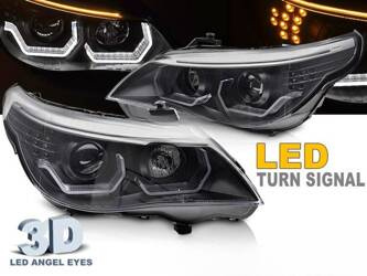 ANGEL EYES LED 3D BLACK svetlomety pre BMW E60 E61 03-07