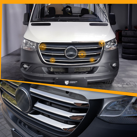 Lišty prednej masky VW VOLKSWAGEN CADDY 2010-2015 | OCEL | CHROME