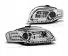 Svetlomety Audi A4 B7 04-08 led trubice chróm
