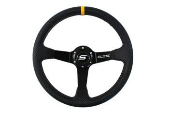 Riadidlá SLIDE 350mm offset:80mm Carbon Yellow Strip