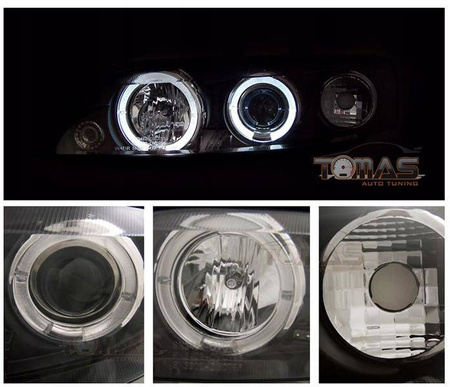 Svetlomety Opel Vectra B BLACK RINGI