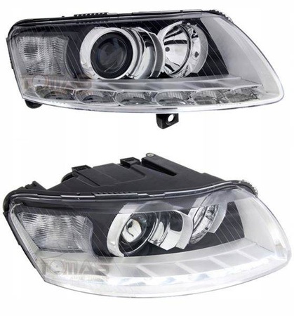 Svetlomety Audi A6 C6 CHROM denné svetlá RL