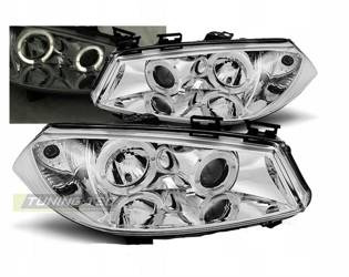Renault Megane ii predné svetlomety 02-05 chrómové krúžky