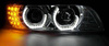 BMW E39 ČIERNE LED svetlomety + krúžky