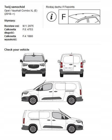 Strešná plošina na nosič batožiny Opel Combo XL