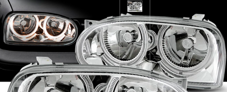 Svetlomety VW Golf III CHROM RINGI