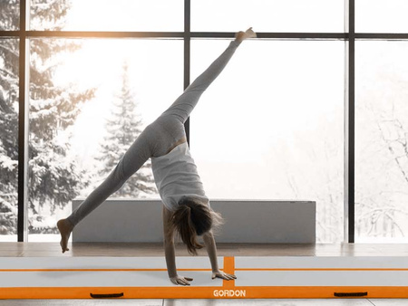 AIRTRACK 3 M ORANŽOVÁ AKROBATICKÁ DRÁHA GYMNASTICKÁ PODLOŽKA NAFUKOVACÍ MATRAC SILNÁ PUMP VAK NA POTREBOVANIE ZÁBAVKA PRE DETI DOSPELÝCH