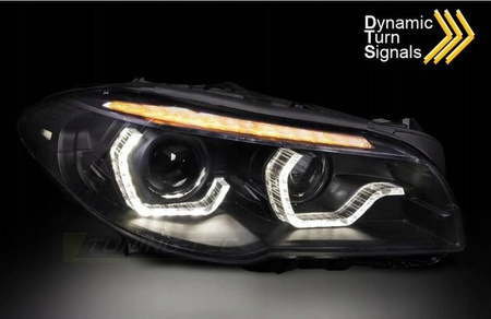 Xenónové 3d LED Drl lampy čierne pre BMW F10 F11 10-13
