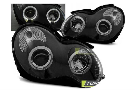 Svetlá Mercedes triedy C W203 00-04 čierne šošovky