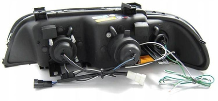 BMW E39 ČIERNE LED svetlomety + krúžky