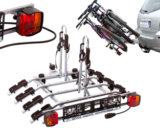 Nosič bicyklov pre 4 bicykle na závesný nosič Titan Amos 7PIN