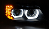 BMW E90 E91 09-11 Drl čierne xenónové krúžky 3d lampy