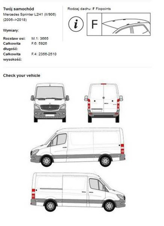 Strešná plošina na batožinu Mercedes Sprinter L2H1