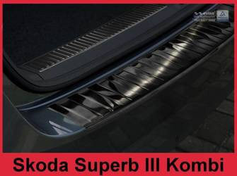 SKODA SUPERB 3 kombi Čierna ochranná krytka zadného nárazníka (lišta)