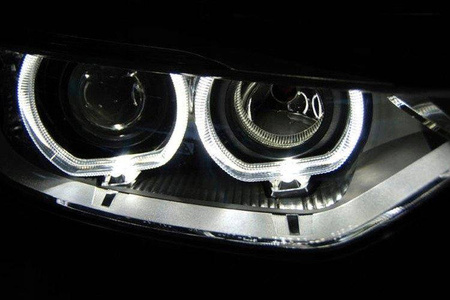 Svetlomety BMW F30 F31 Angel Eyes LED čierne