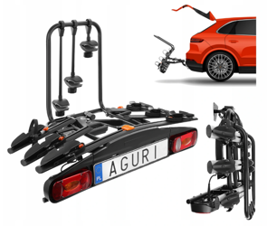 Aguri Active Nosič bicyklov na 3 bicykle čierny