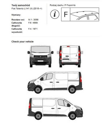 Strešný nosič Fiat Talento L
