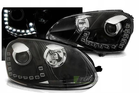 Svetlomety Vw Golf V 5 03-09 led drl čierne