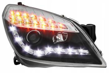 Svetlomety Opel Astra H čierne denné svetlo LE