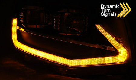 Čierna trubica Led Drl Dts lampy pre Vw T6 15-19