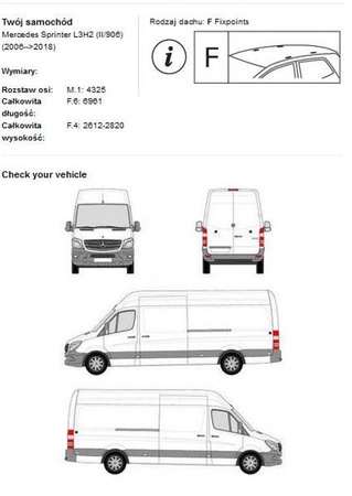 Strešný nosič Mercedes Sprinter L3H2