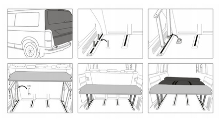Police na kempingové lôžko T5 T6 T6.1 Multivan