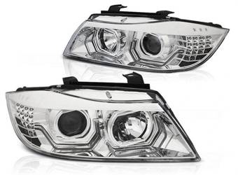 BMW E90 E91 05-08 viedol chrómové krúžky 3d lampy