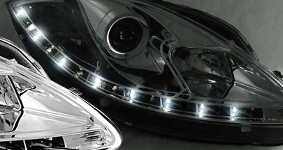 Svetlomety Seat Leon Toledo 05-09 Denné svetlo chróm