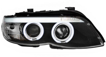 Svetlomety BMW X5 E53 Krúžky CCFL čierne D2S XEN