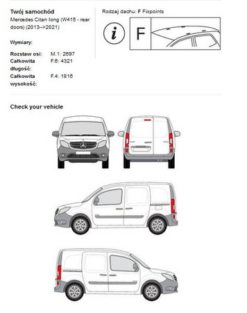 Strešná plošina na batožinu Renault Kango Van L1 20