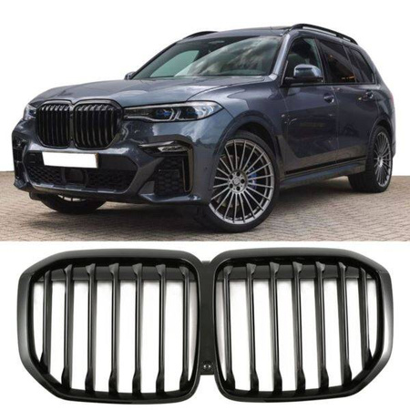GRIL pre BMW X7 G07 19-22 SINGLE SLAT GLOSS BLACK